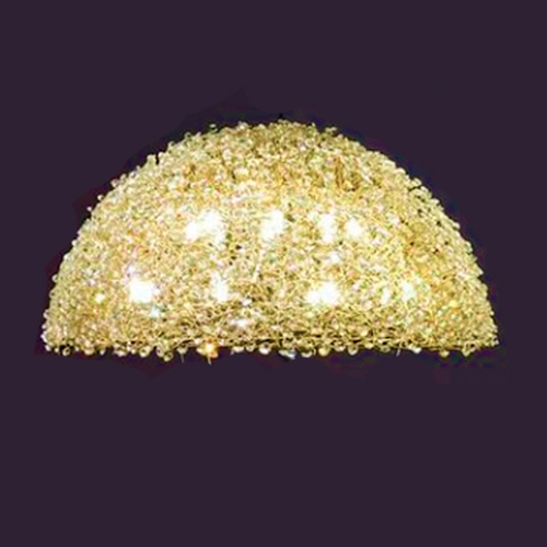 Luminária de Chão Coluna Meia Esfera de Cristal Castanha K9 14mm