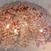 Luminária de Chão Coluna Meia Esfera de Cristal Castanha K9 14mm