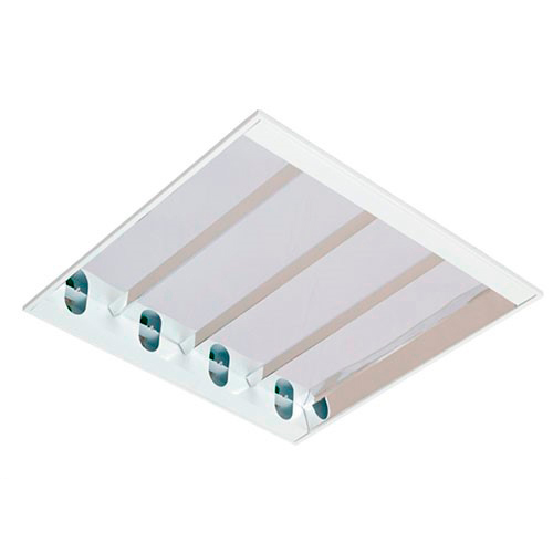 Luminária de Embutir Quadrada Refletor de Alumínio Alto Brilho – Para TuboLED T8 4x9W