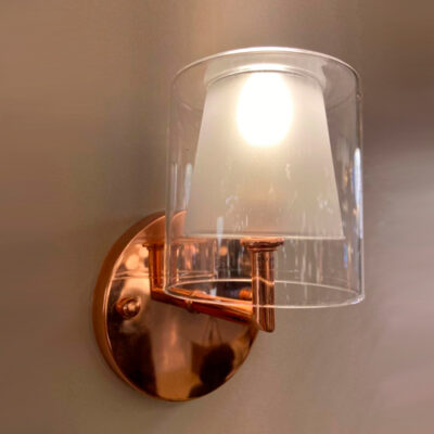 Luminária de Parede Arandela Articulada com Cúpula de Vidro Maison