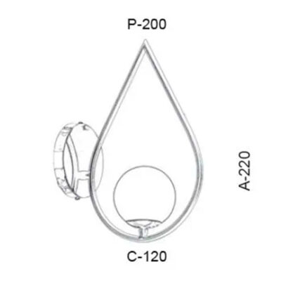 Luminária de Parede Arandela Gota com 1 Globo