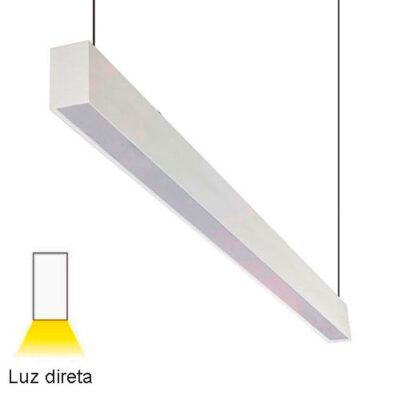 Luminária de Sobrepor Pendente Retangular com Difusor em Acrílico – LED Integrado 70W