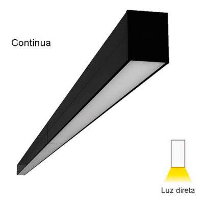 Luminária de Sobrepor Plafon Continua com Difusor de Acrílico – Para TuboLED HO 2x36W ou 40W