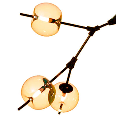 Lustre Moderno Maca com 6 Globos de Vidro