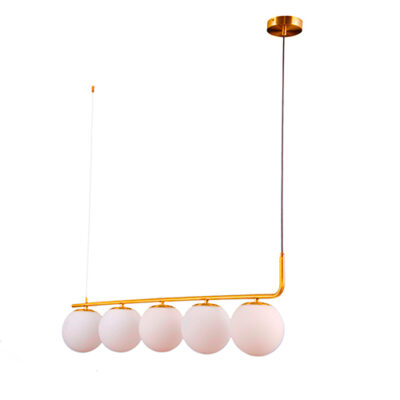 Lustre Pendente Moderno Bonastra com 5 Globos de Vidro