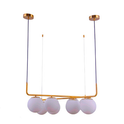 Lustre Pendente Moderno Bonastra com 8 Globos de Vidro