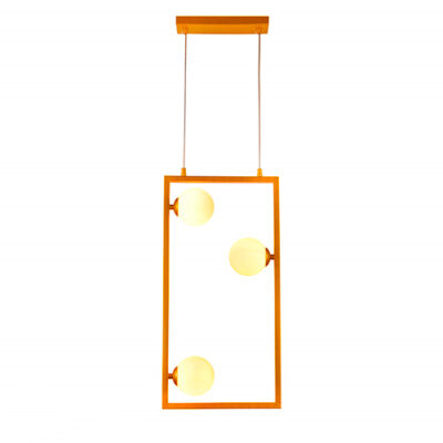 Lustre Pendente Moderno Cattar Vertical com 3 Globos de Vidro