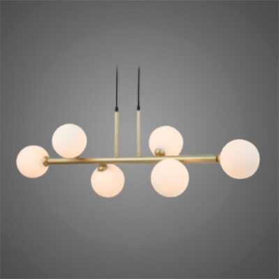 Lustre Pendente Moderno Cunesa com 6 Globos de Vidro