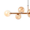 Lustre Pendente Moderno Cunesa com 6 Globos de Vidro Champagne