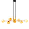 Lustre Pendente Moderno Cunesa com 6 Globos de Vidro Champagne