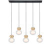 Lustre Pendente Moderno Ginestar com 5 Globos de Vidro