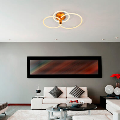 Lustre Plafon Moderno 2 Aros LED Soria - LED Integrado