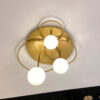 Lustre Plafon Moderno Alpenas com 3 Globos de Vidro