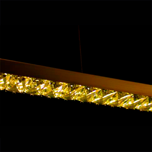 Lustre de Cristal Moderno Reto Placas – LED Integrado