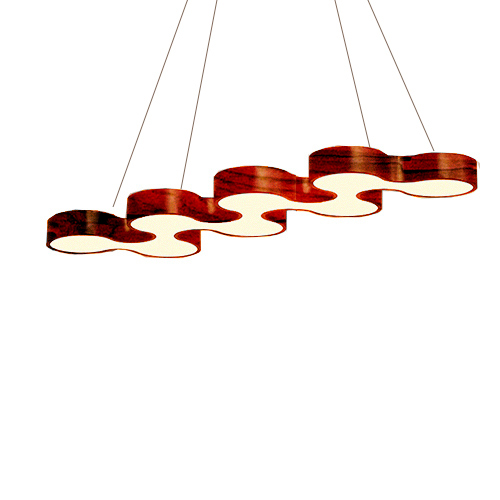 Pendente Madeira Orgânico Ameba-8 com LED ou lampadas