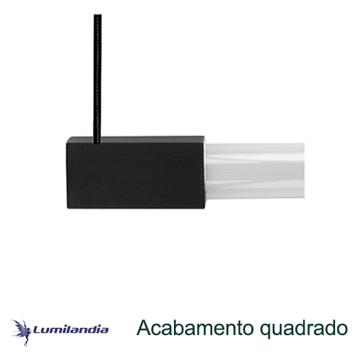 Pendente Tubular para 2 Lâmpadas Tubo LED 1 Canopla