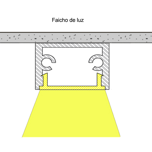 Perfil de Sobrepor de Alumínio Extrusado para Fita de LED 2,3cm1