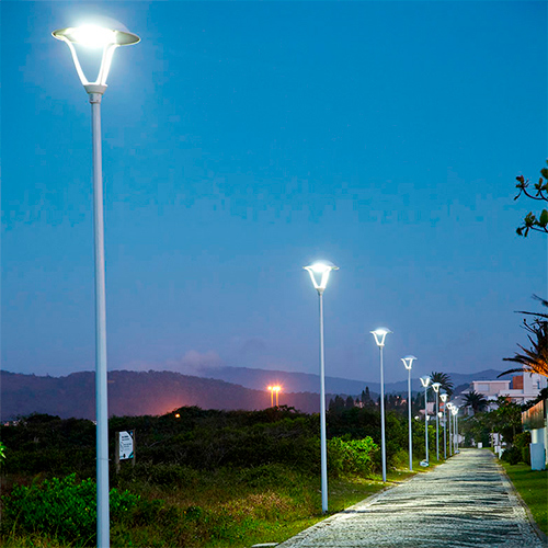 Poste de Luz Urbano Ilha Redondo com Módulo de LED INTEGRADO
