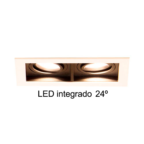 Spot de Embutir LED Quadra Duplo - 2x 8w / 24°