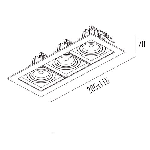 Spot de Embutir LED Quadra Triplo - 3x 6w / 30°