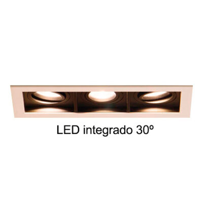 Spot de Embutir LED Quadra Triplo - 3x 6w / 30°