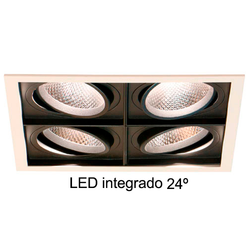 Spot de Embutir LED Quadra Quadruplo - 4x 8w / 24°