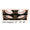 Spot de Embutir LED Quadra Quadruplo - 4x 10w - 10° / 24° / 36° - Opcional Dimerizável