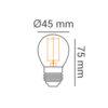 Lâmpada bolinha filamento LED - G45