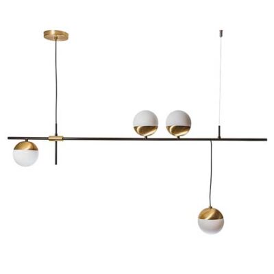 Lustre Moderno Ville com 4 Globos de Vidro