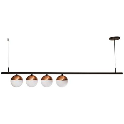 Lustre Moderno Bilhar com Globos de Vidro