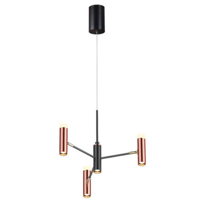 Lustre Pendente Moderno Pipes 3 Tubos - LED Integrado