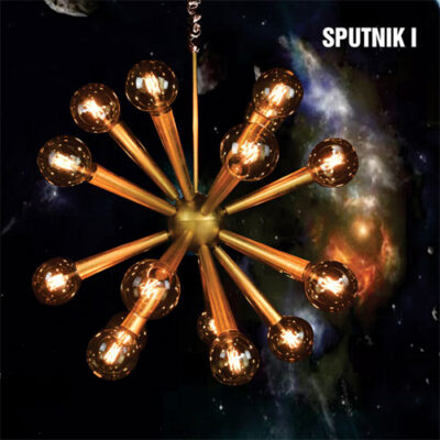 Lustre Sputnik I - Folheado em Ouro