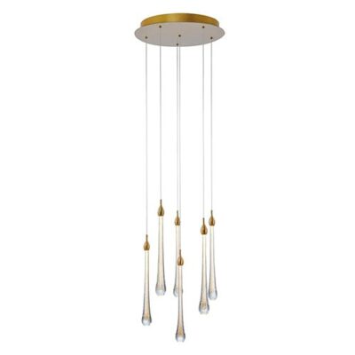 Lustre Pendente Moderno Groacia Gotas de Vidro - LED Integrado