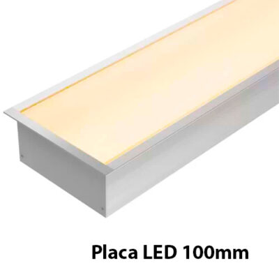 Perfil de LED Embutido 100mm fabricado em aluminio e acrilico