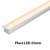 Perfil de LED Embutido 25mm em aluminio e acrilico