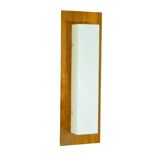 arandela madeira Clean Longa com acrilico lampada g9