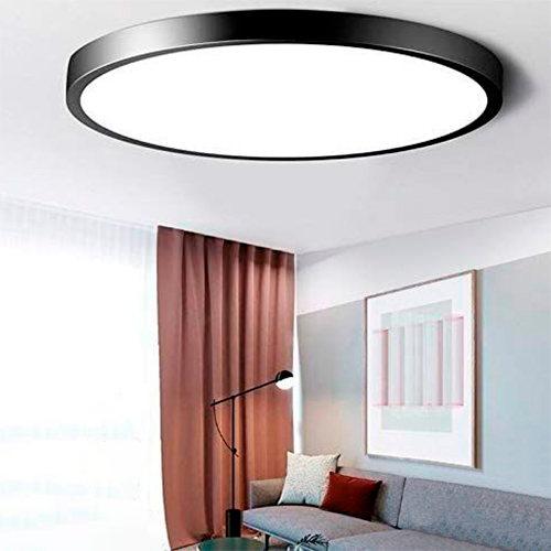 Luminária Plafon de Madeira Cilíndrico Slim – LED Integrado