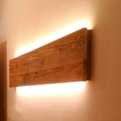 Luminária de Parede Arandela de Madeira Plata Longa para Lâmpada Tubo LED