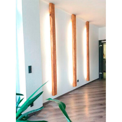 Luminária de Parede Arandela de Madeira Reta Quadrada Longa para Lâmpada Tubo LED