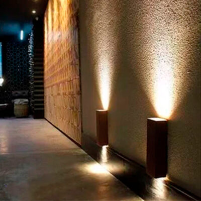 Luminária de Parede Arandela de Madeira Retangular Caixa para Lâmpada LED