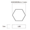 Luminária Plafon de Madeira Sextavado - LED Integrado - Dimensões