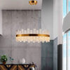 Lustre Moderno de Cristal King Redondo com LED Integrado