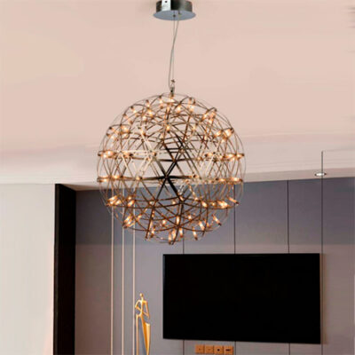 Lustre Pendente Moderno Eletron Globo Grande com LED Integrado