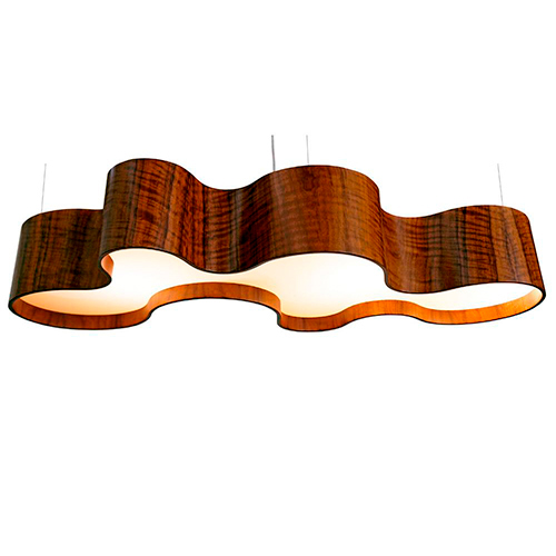 Lustre Pendente de Madeira Curve 5 Pontas