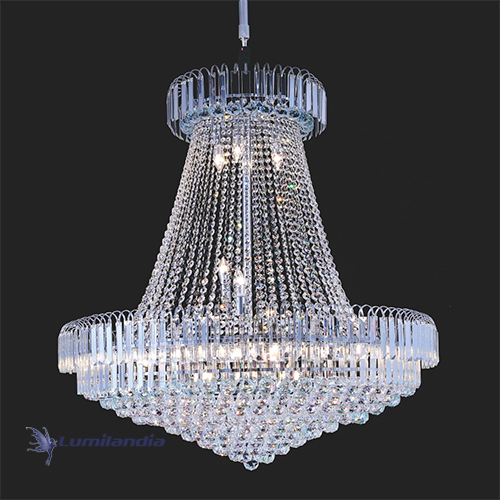 Lustre de Cristal Império para 20 Lâmpadas