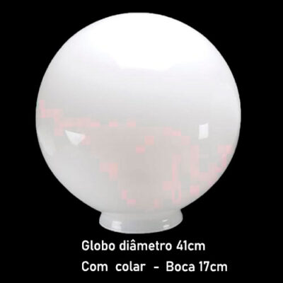 Globo de Vidro para Luminária 17x41cm – Com Colar