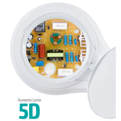 Lupa de Bancada LED integrado c/ Dimmer 5D