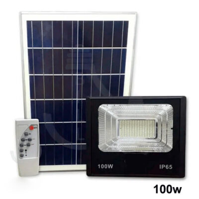 Refletor LED com Placa Solar e Controle Remoto 100W