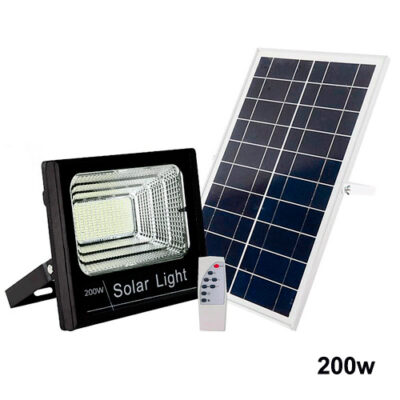 Refletor LED com Placa Solar e Controle Remoto 200W
