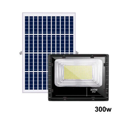 Refletor LED com Placa Solar e Controle Remoto 300W